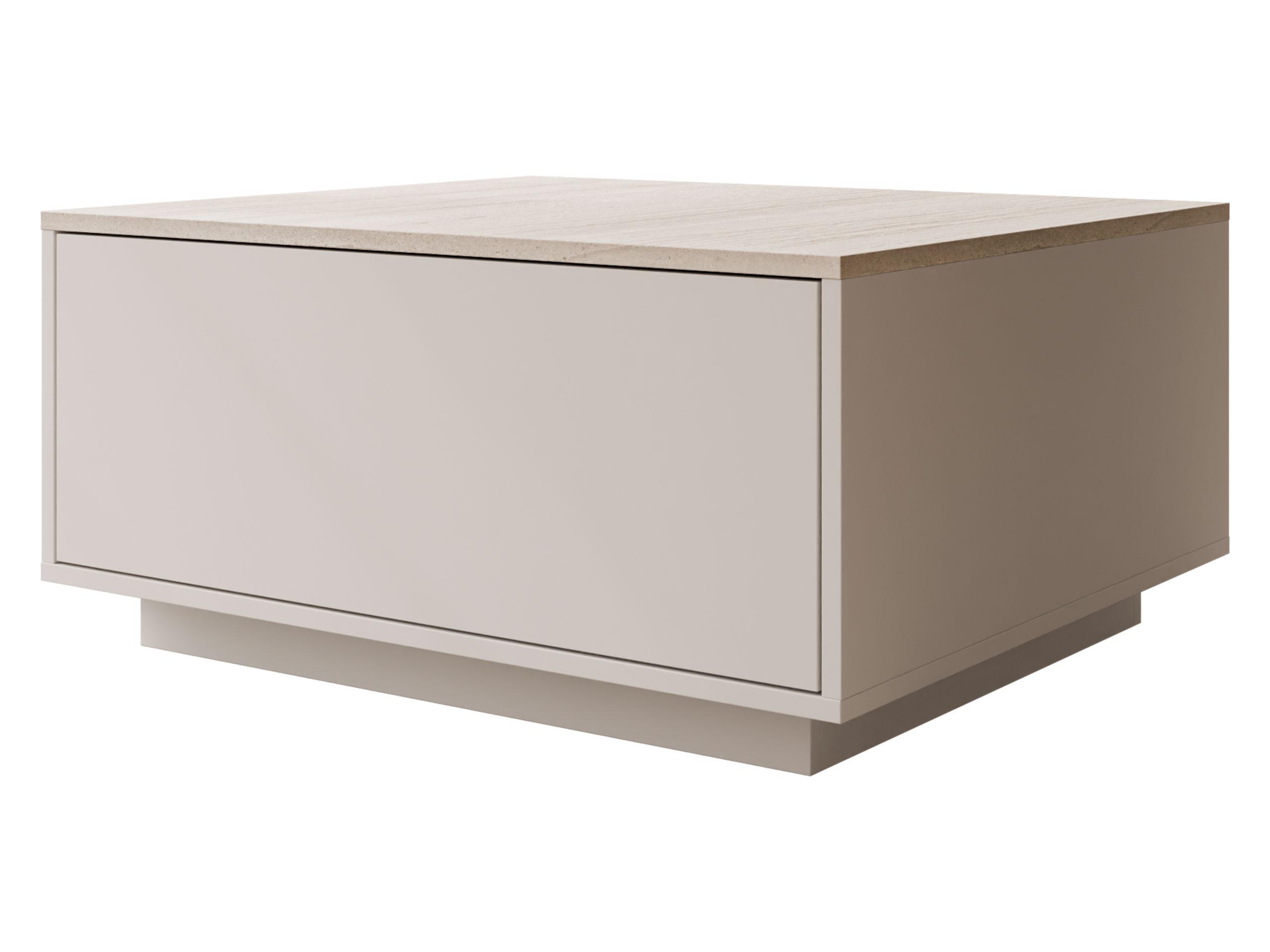 COUCHTISCH Bavro - Sandfarben/Schwarz, Holzwerkstoff/Kunststoff (70/80/39cm) - MIRJAN24