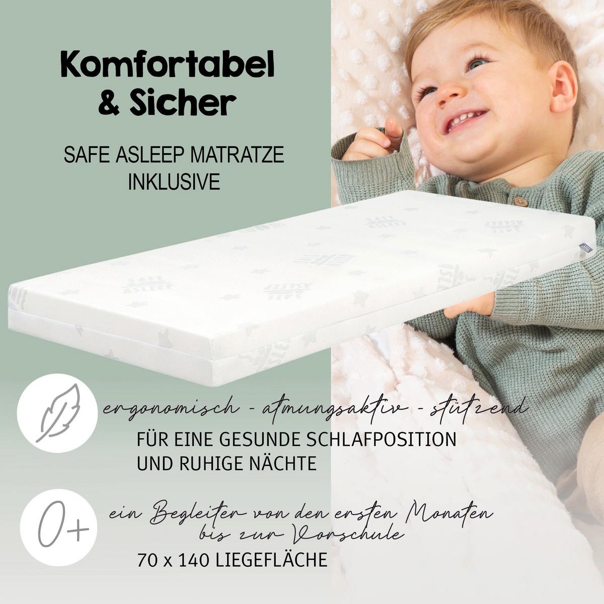 BABYBETTSET 'Savanna Friends' 70 x 140 inkl. kompletter Ausstattung - Naturgrau / Beige - Beige/Weiß, Holz (70/140cm) - Roba