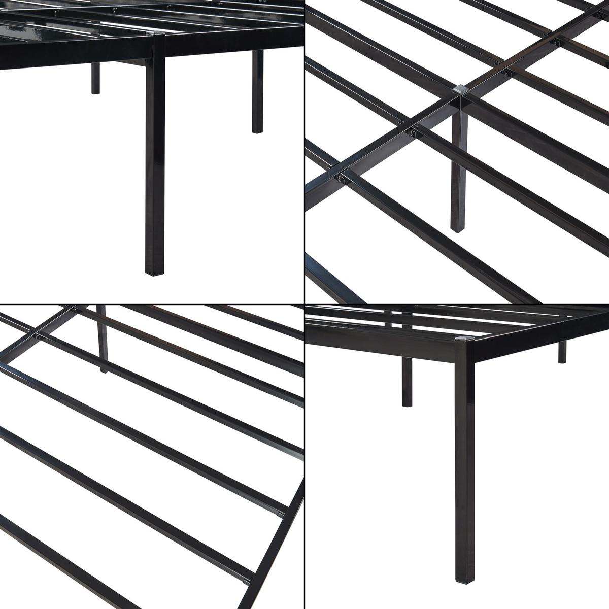METALLBETT Vårdö - Schwarz, Metall (160/200cm) - [en.casa]