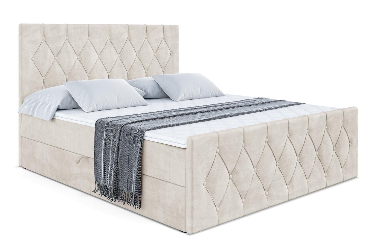 BOXBETT VELANTO-Z - 140 x 200 - H3 - Ecru - Champagner, Holzwerkstoff (140/200cm) - ALTDECOR