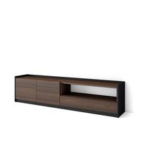 LOWBOARD, Dunkler Eiche und Schwarz, 207/37/50cm - Hellbraun, Holzwerkstoff (207/50/37cm) - Skraut Home