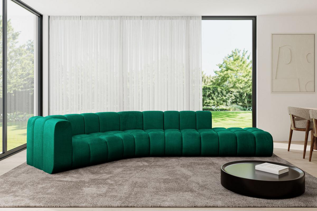 ECKSOFA modulares Sofa Tilmo-L1 - 399x194x70 cm Grün - Dunkelgrün, Holzwerkstoff/Textil (399/194cm) - ALTDECOR