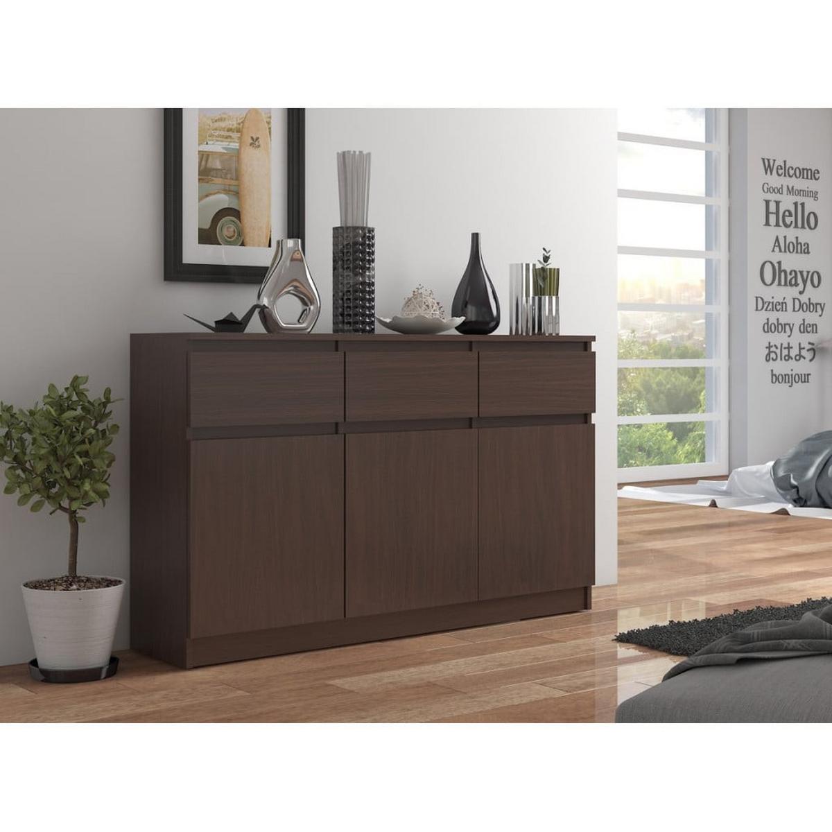 KOMMODE Dunkelbraun 99/138/40 - Dunkelbraun, Holzwerkstoff (138/99/40cm) - RAUMHIRSCH FURNITURE