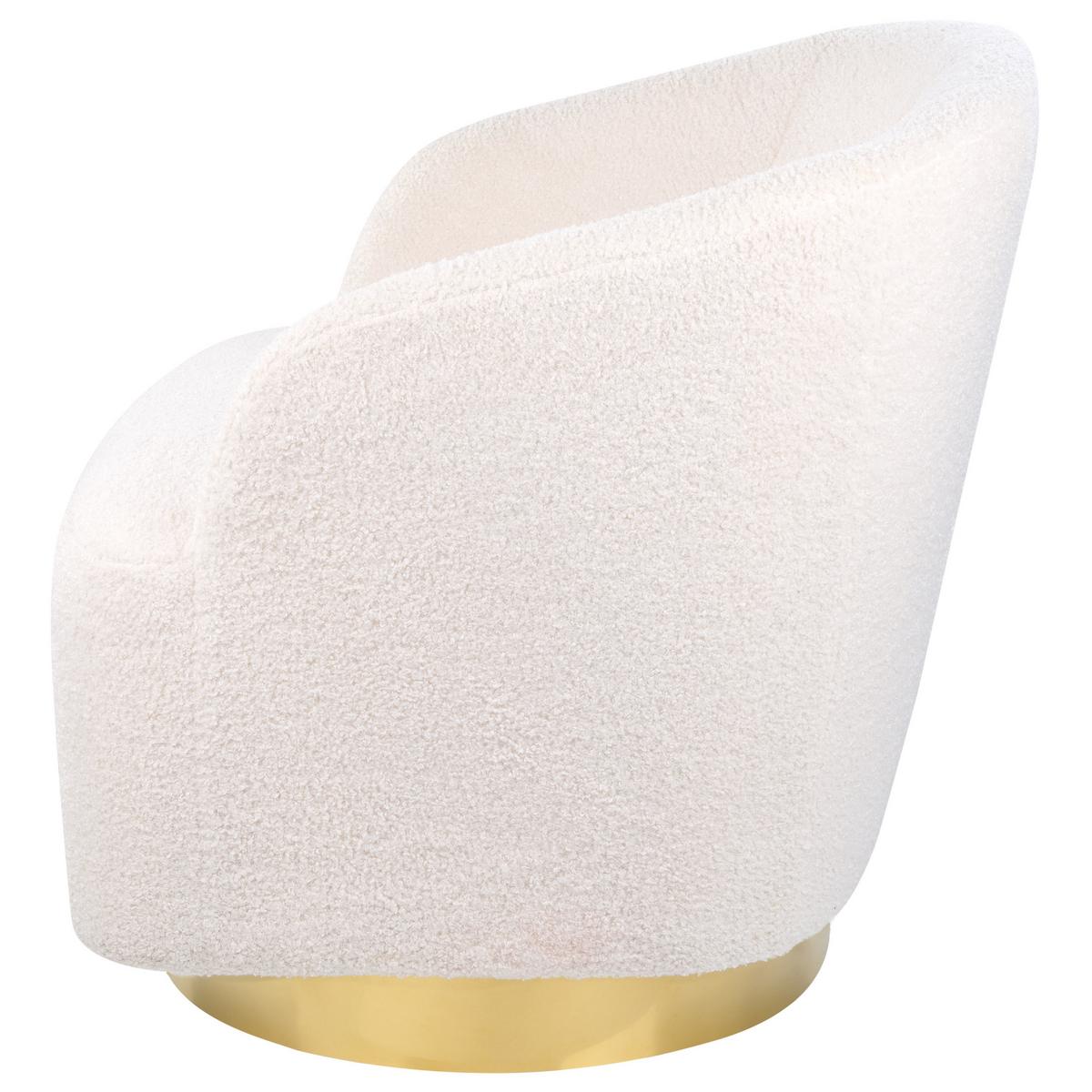 SESSEL Bouclé creme/gold mit Drehfunktion Lavik - Goldfarben/Weiß, Textil (73/71/75cm) - Beliani