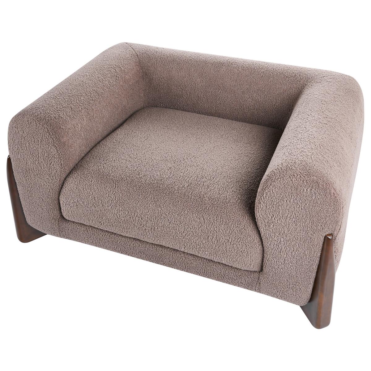SESSEL Bouclé Braun Vinliden - Braun, Holz/Textil (118/62/87cm) - Beliani