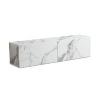 TV-LOWBOARD hängend, Marmor-Optik, Klapptüren, modern, Weiß 120x30x30 cm - Weiß, Metall (120/30/30cm) - KADIMA DESIGN