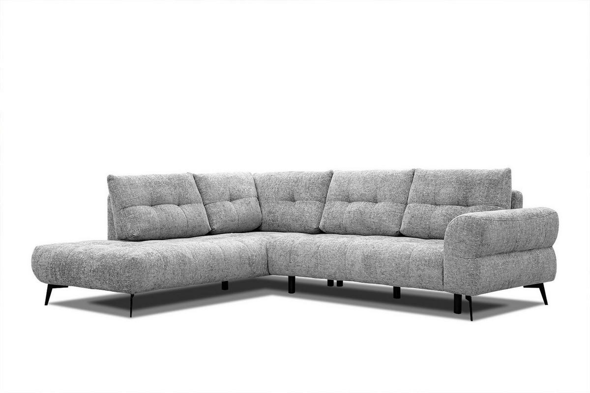 ECKSOFA SALVINI 5-Sitzer, grau - Schwarz/Grau, Holzwerkstoff/Textil (158/292cm) - Wozimo
