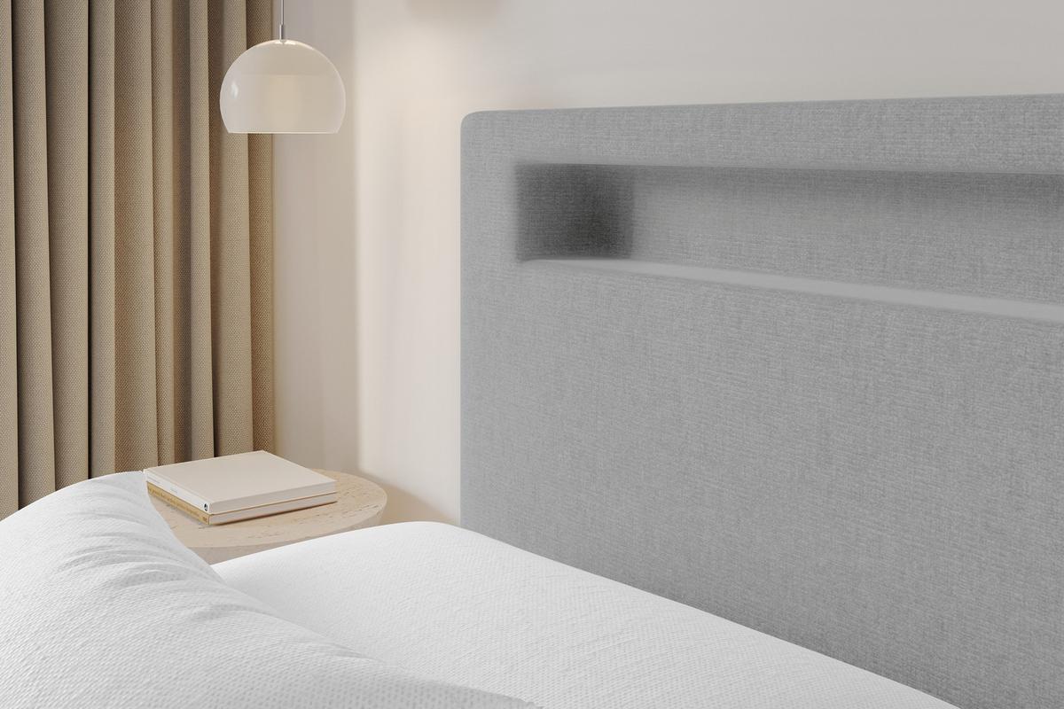 POLSTERBETT mit Bettkasten und Lattenrost, Boxbett ohne Matratze - GOLA 160x200 Grau - Hellgrau, Holzwerkstoff/Textil (160/200cm) - ALTDECOR