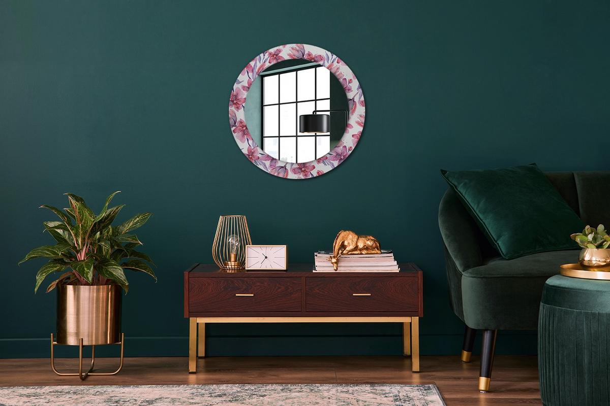 SPIEGEL Rund Ø 60 cm mit Aufdruck - Pink, Glas (60/60/0.4cm) - Wallfluent
