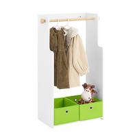 KINDERGARDEROBE Weiß - Weiß/Grün, Holzwerkstoff (60/110/35cm) - SoBuy