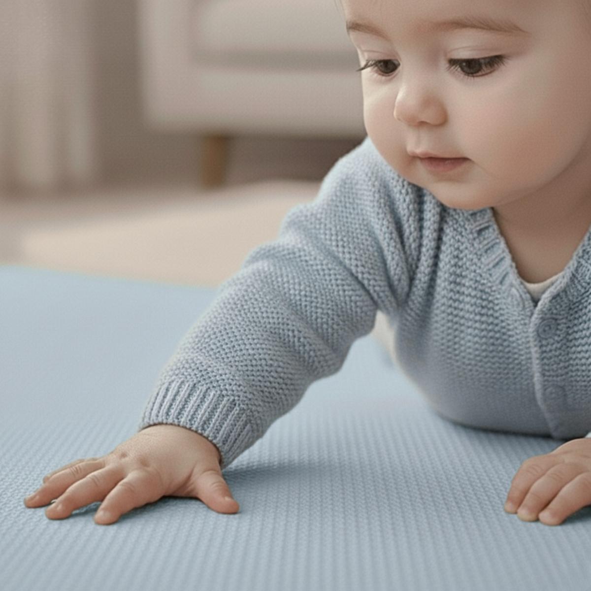 SPIELMATTE ab Null - 90 cm Baby Puzzlematte Blau - Blau, Kunststoff (30/30cm) - Littletom