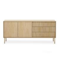 SIDEBOARD Trentinis 2T 3S Beige 187,1/41,4/39,5 cm – Geriffelte Fronten - Eichefarben, Holzwerkstoff/Metall (187.1/79.8/39.5cm) - AX Living
