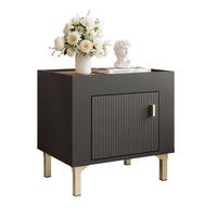 NACHTSCHRANK AVENA 48/36/47 cm Schwarz/Eiche - Schwarz, Holzwerkstoff/Kunststoff (48/47/36cm) - Idohome
