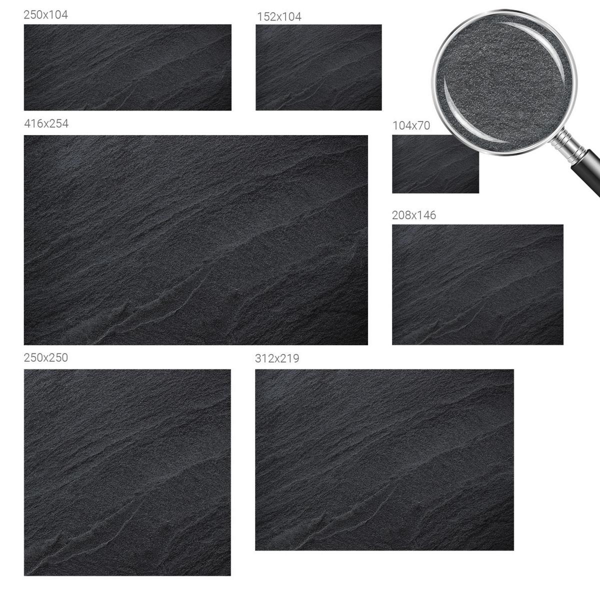 FOTOTAPETE 250x104 cm - Steine Eleganz - Schwarz, Textil (250/104cm) - Wallfluent