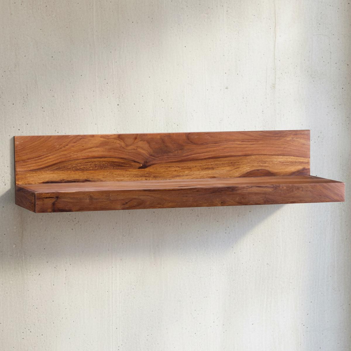 WANDREGAL MUMBAI Massivholz Hängend Landhausstil, Dunkelbraun 80x23x17 cm - Braun, Holz (80/17/23cm) - KADIMA DESIGN