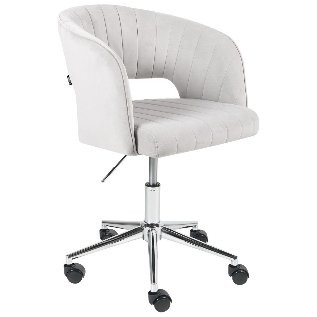 BÜROSTUHL Hellgrau Katonah - Silberfarben/Hellgrau, Textil (57/78/57cm) - Beliani