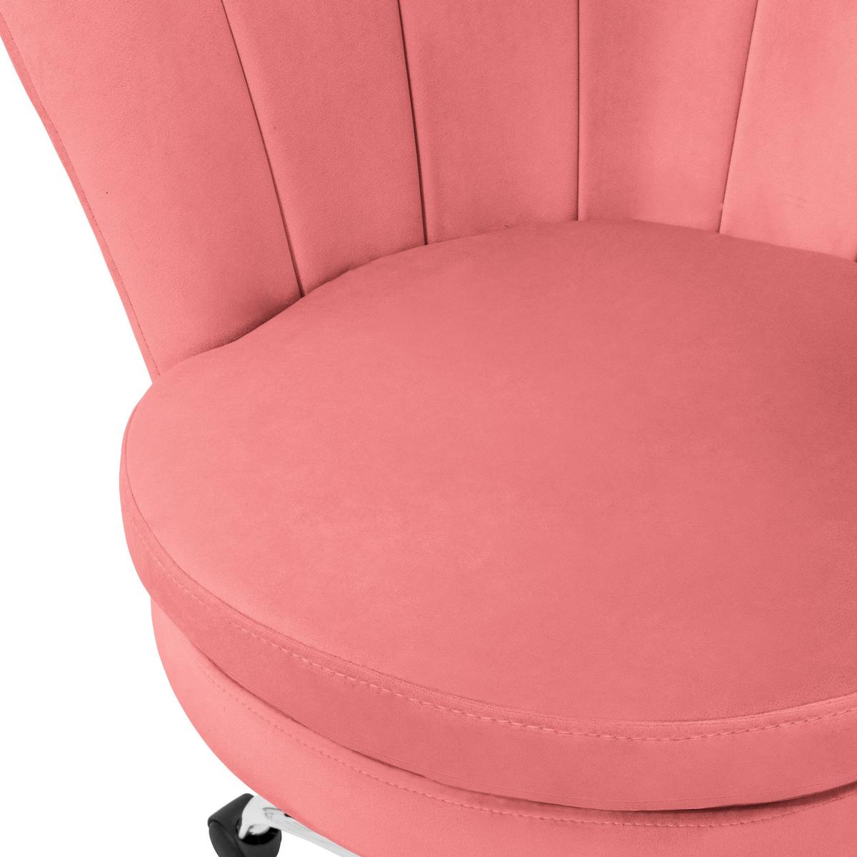 BÜROSTUHL Samt Rosa - Rosa, Metall (68/90/68cm) - ML-DESIGN