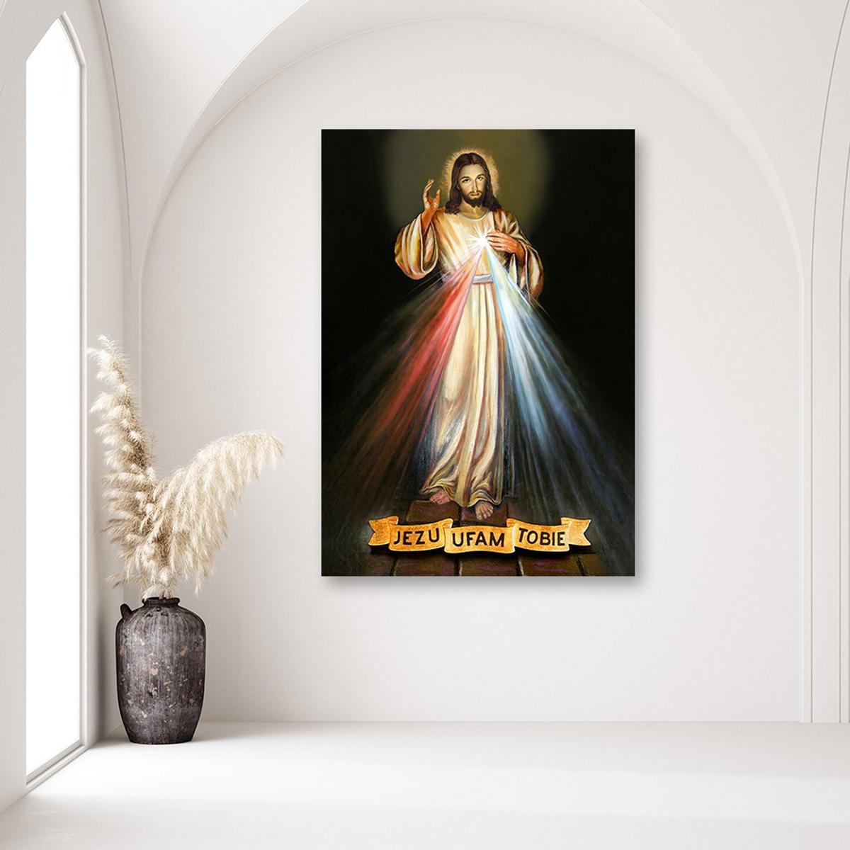 LEINWANDBILD Jesus ich vertraue auf dich 80x120cm - Multicolor, Textil (80/120cm) - Feeby
