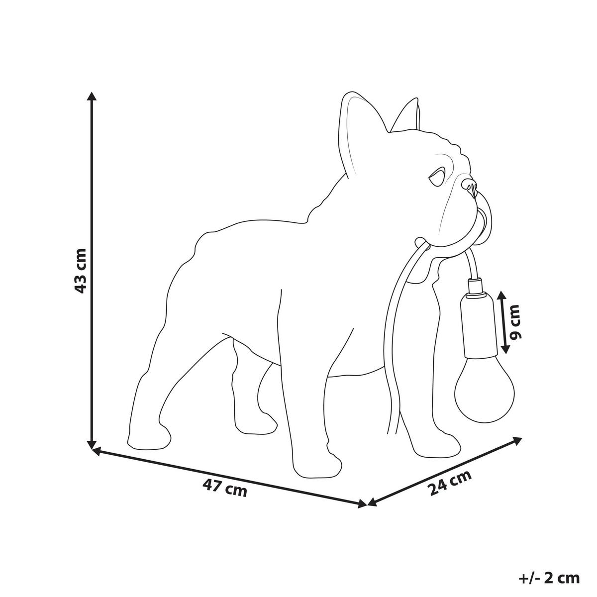 TISCHLAMPE Hund Gold Baxter - Messingfarben/Goldfarben, Kunststoff (47/24/43cm) - Beliani