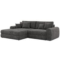 ECKSOFA ARELIA L - Dunkelgrau Schenille grob gewebt - Rechts Seite - Dunkelgrau/Schwarz, Kunststoff/Textil (205/292cm) - MKS