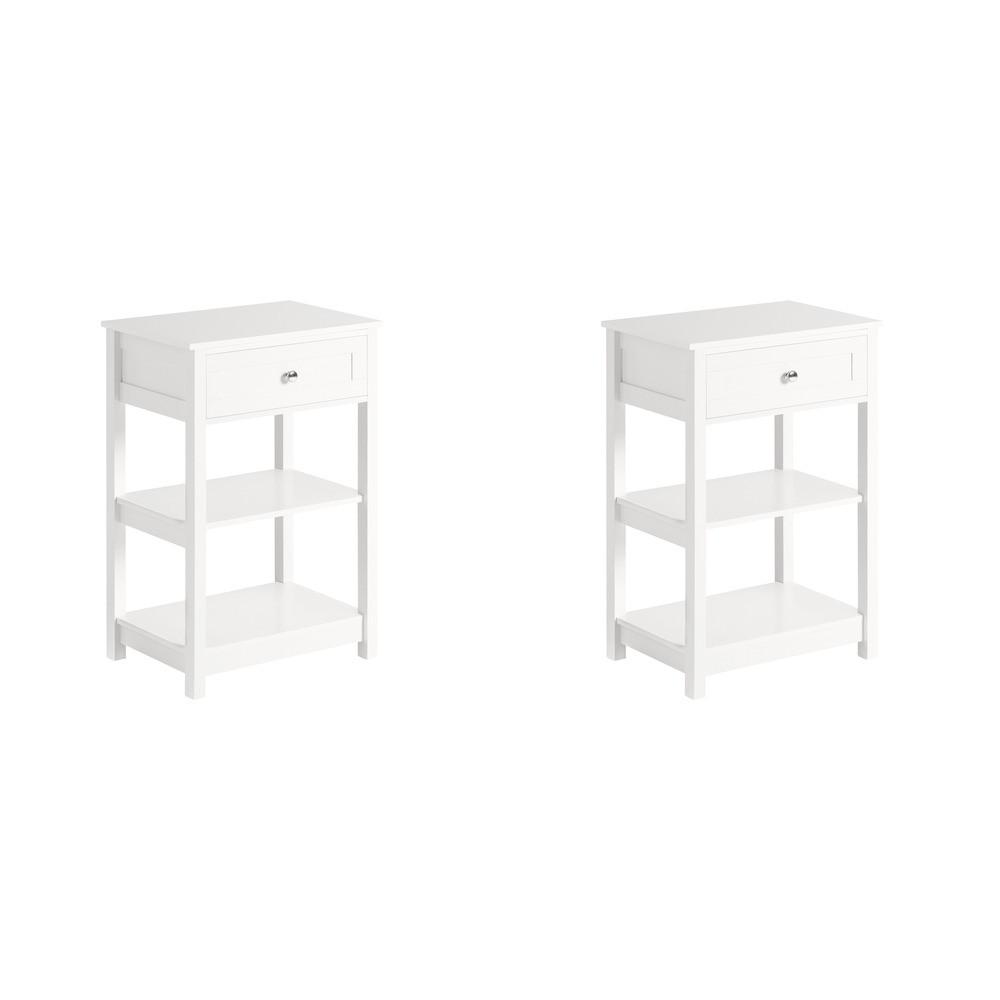 NACHTTISCH mit Schublade und zwei Ablagen FBT46-WX2 - Ahornfarben, Fell (45/68/30cm) - SoBuy
