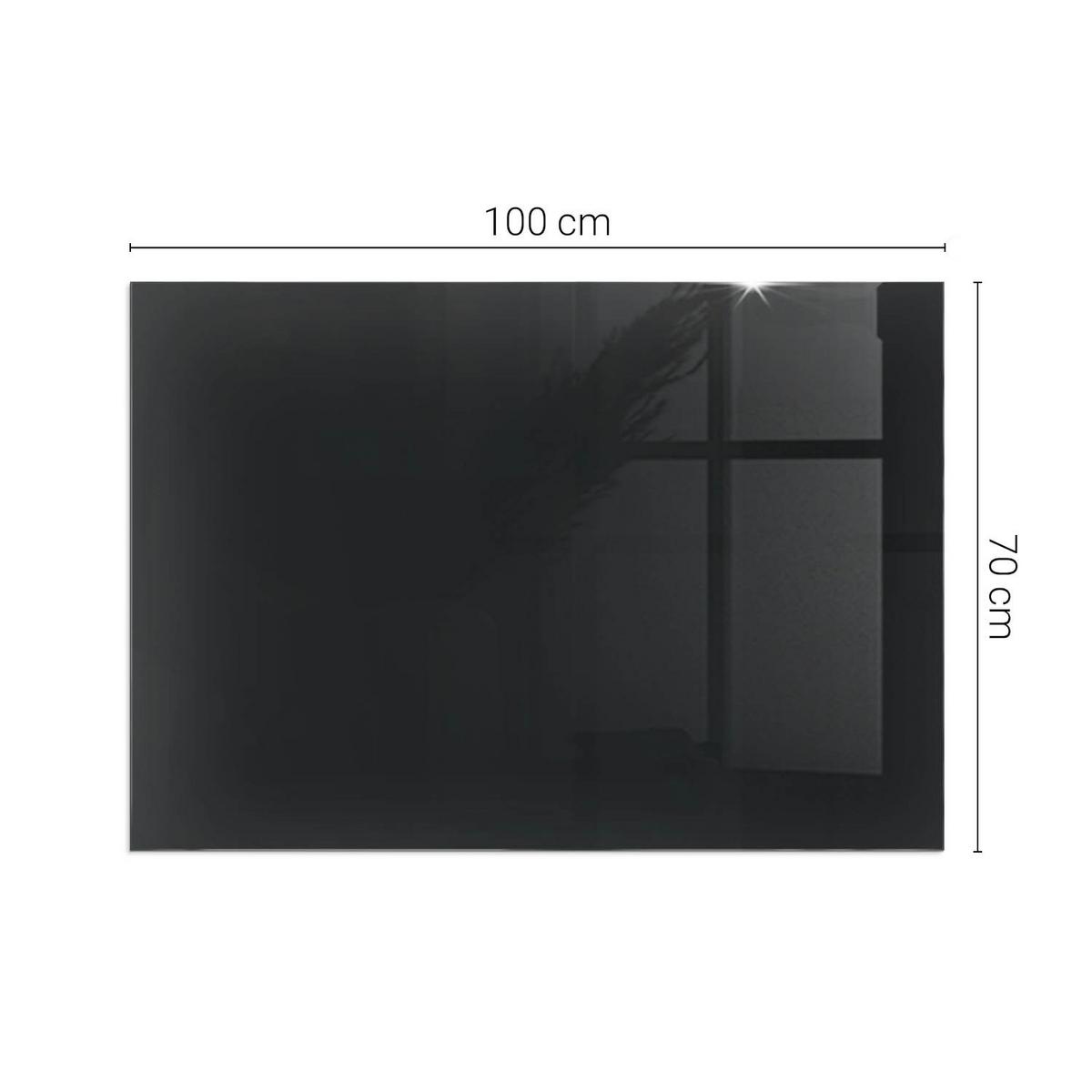 GLASPLATTE für Kamin 100x70 cm - Schwarz, Glas (100/70/0.4cm) - TULUP