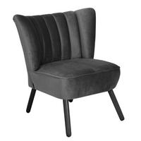 SESSEL Kadisha Bezug Samtvelours Buche schwarz lackiert / anthrazit - Anthrazit, Kunststoff (70/80/66cm) - 58aufmkessel