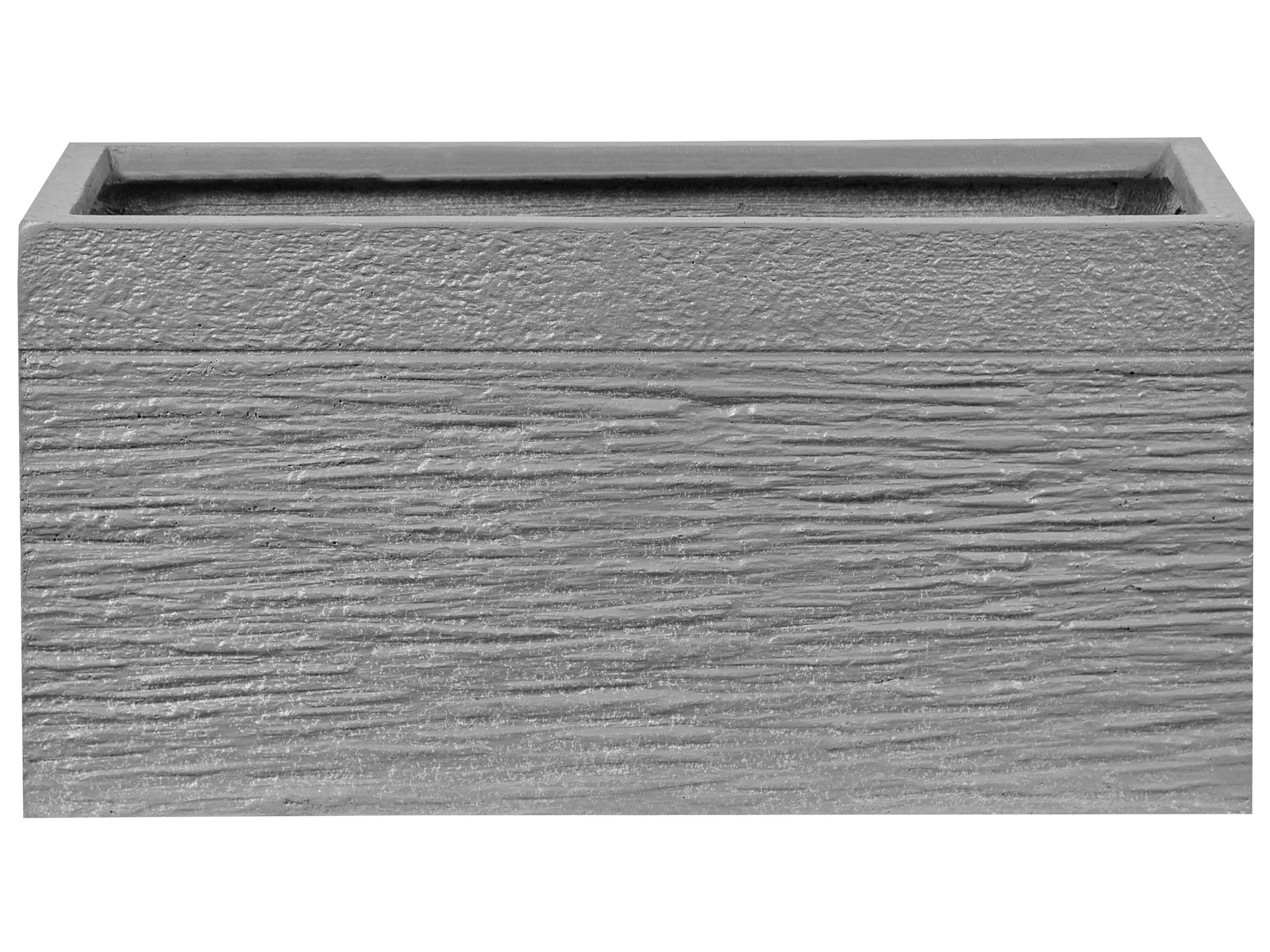 BLUMENTOPF grau rechteckig 50/23/24 cm Myra - Grau, Naturmaterialien (24cm) - Beliani