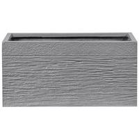 BLUMENTOPF grau rechteckig 50/23/24 cm Myra - Grau, Naturmaterialien (24cm) - Beliani