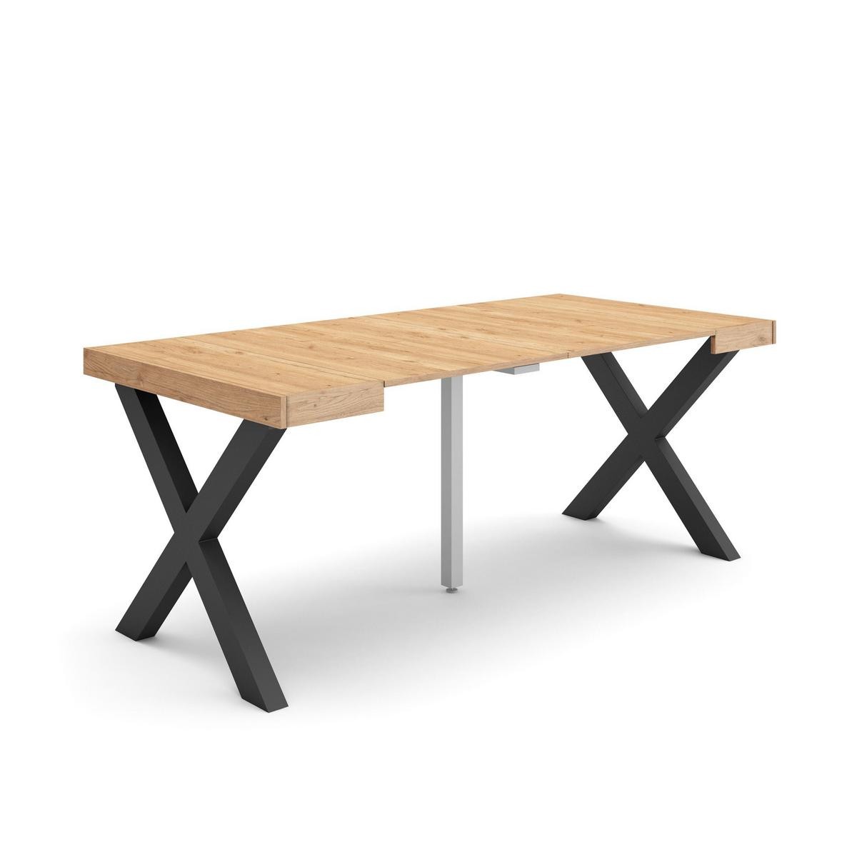 KONSOLENTISCH ausziehbar 58 bis 180cm, für 8 Gäste, eiche, 90/58/73cm - Eichefarben, Holzwerkstoff (90/180/73cm) - Skraut Home