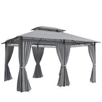 PAVILLON Stahl Polyester Dunkelgrau - Dunkelgrau, Textil/Metall (300/280/400cm) - Outsunny