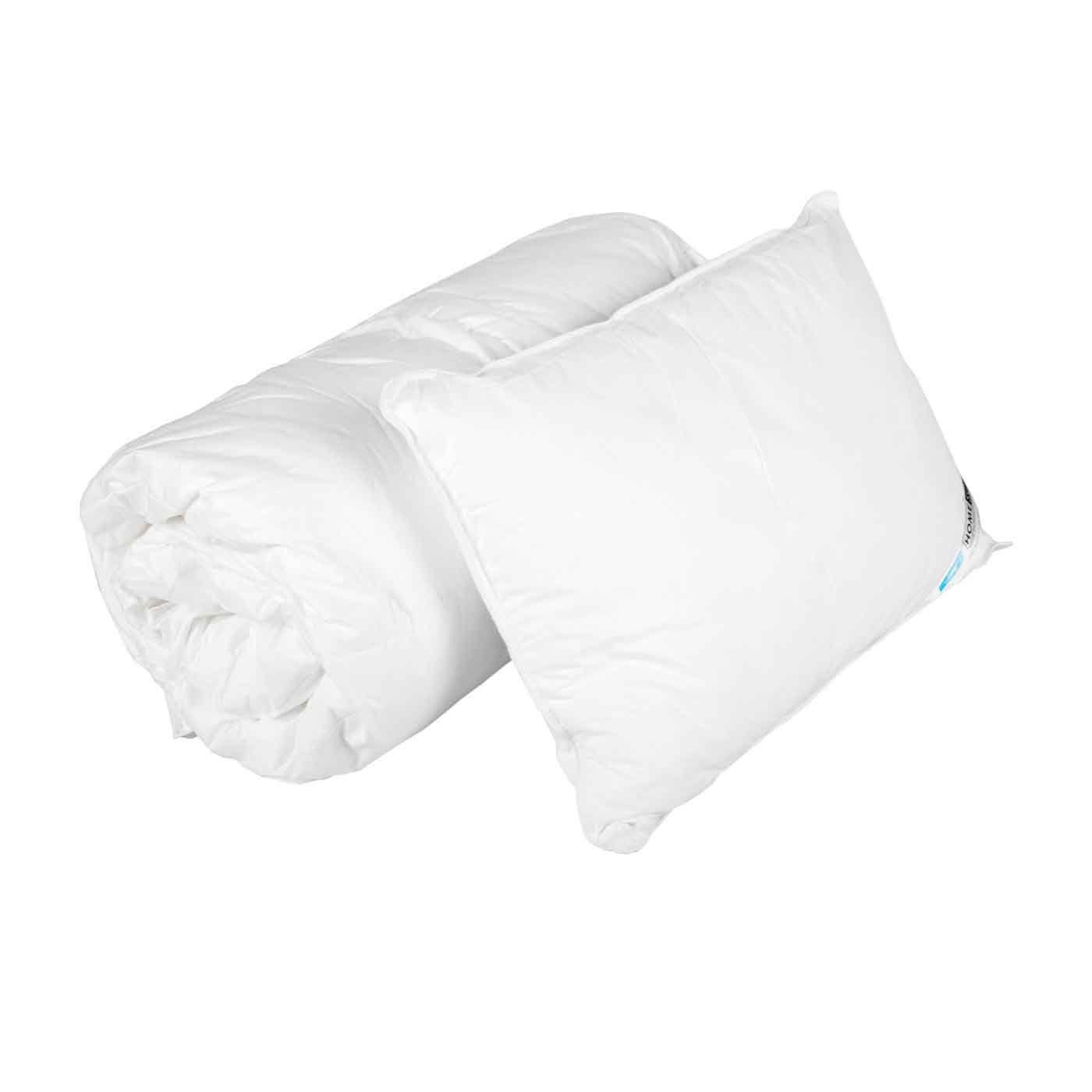 KINDERBETTSET Sommer 120/150 cm + 40/60 cm, Federn & Daunen - Weiß, Textil (120/150cm) - Homescapes