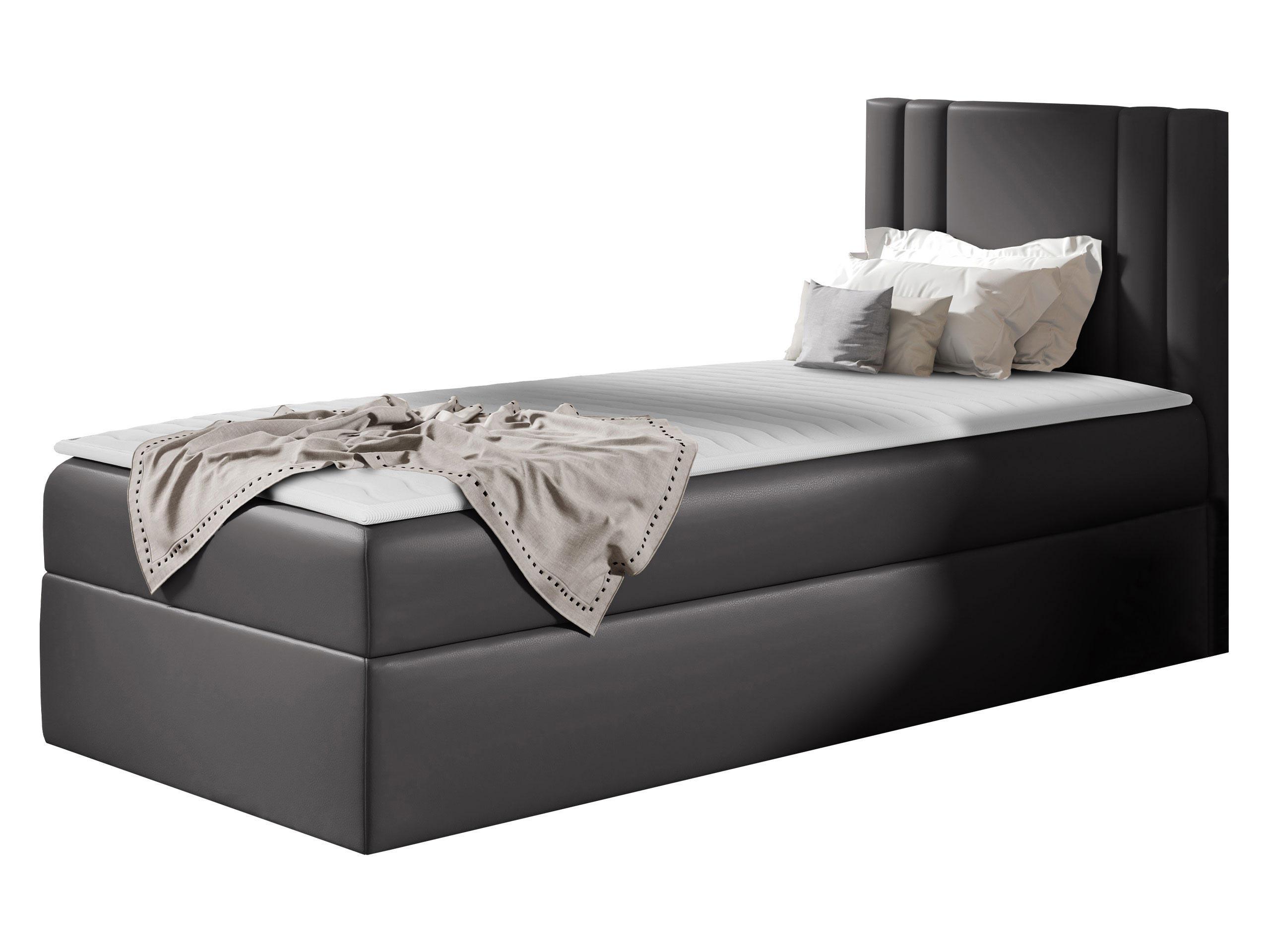 BOXBETT Carmen Mini, Seite zum Öffnen des Bettkastens: Rechts - H3 - Alufarben, Holz (90/200cm) - MIRJAN24
