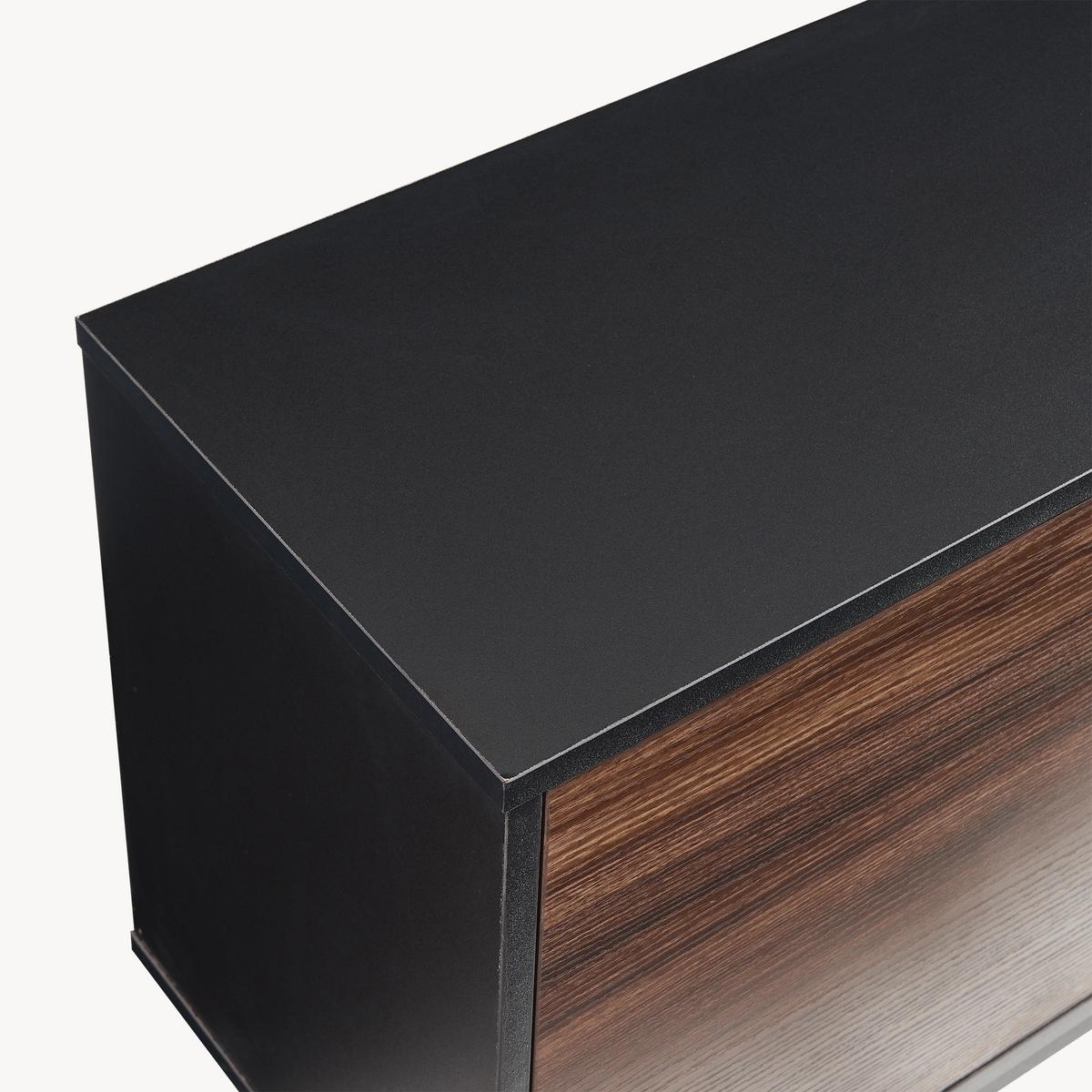 SIDEBOARD Boxholm - Walnussfarben/Schwarz, Holzwerkstoff/Metall (120/55/30cm) - [en.casa]