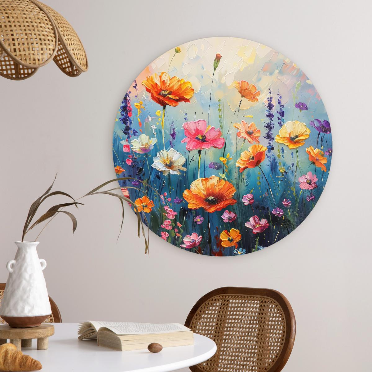 WANDBILD Blumen - Natur - Aquarell - Kunst Wanddeko Schlafzimmer 60x60 cm - Multicolor, Kunststoff (60/60cm) - MuchoWow