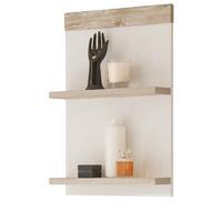 BAD-HÄNGEREGAL Pinie weiß, Oslo Pinie Landhaus, Wandregal hängend, 40 x 62 cm - Weiß/Pinienfarben, Holzwerkstoff (40/62/12cm) - Furn.Design