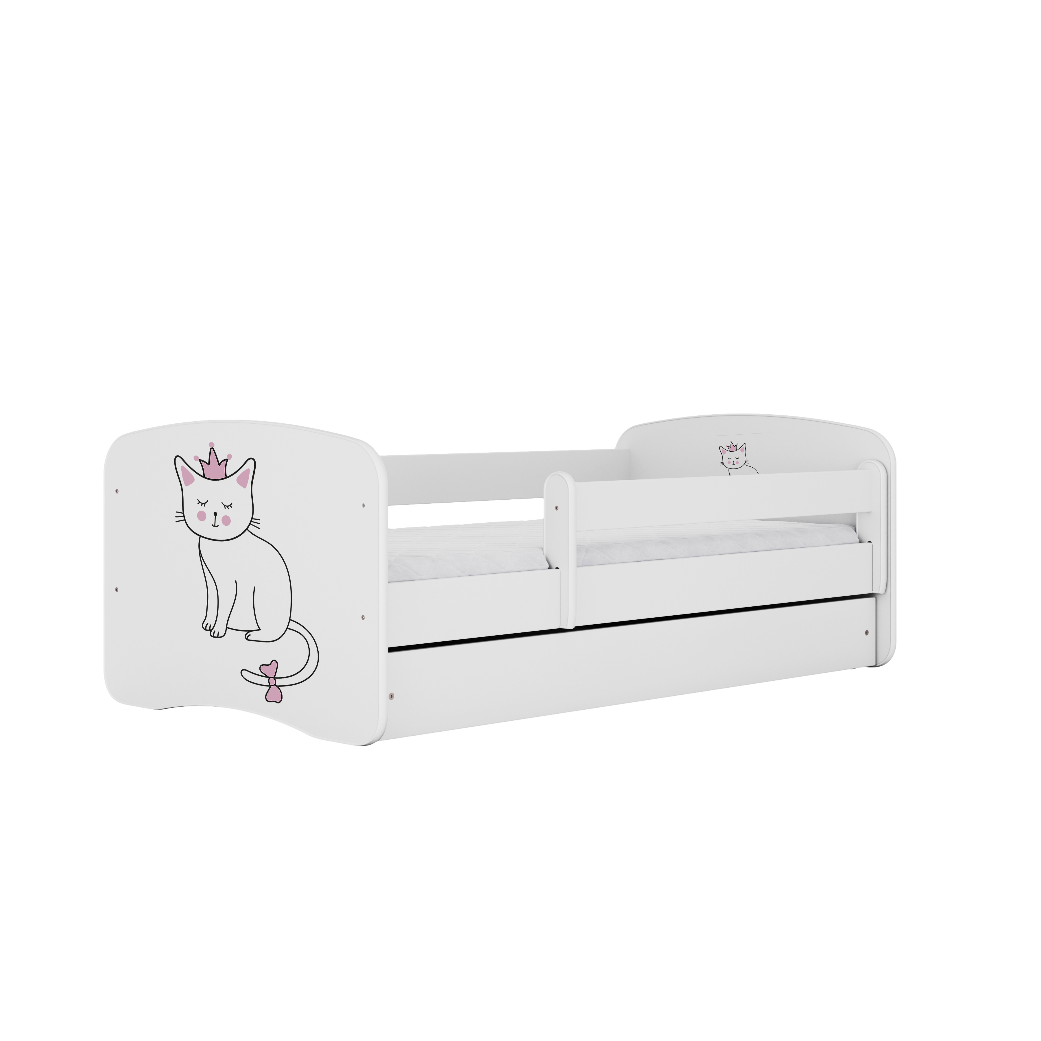 KINDERBETT Katze mit Schublade 140/70 80/61/144 - Weiß, Holzwerkstoff (70/140cm) - RAUMHIRSCH FURNITURE