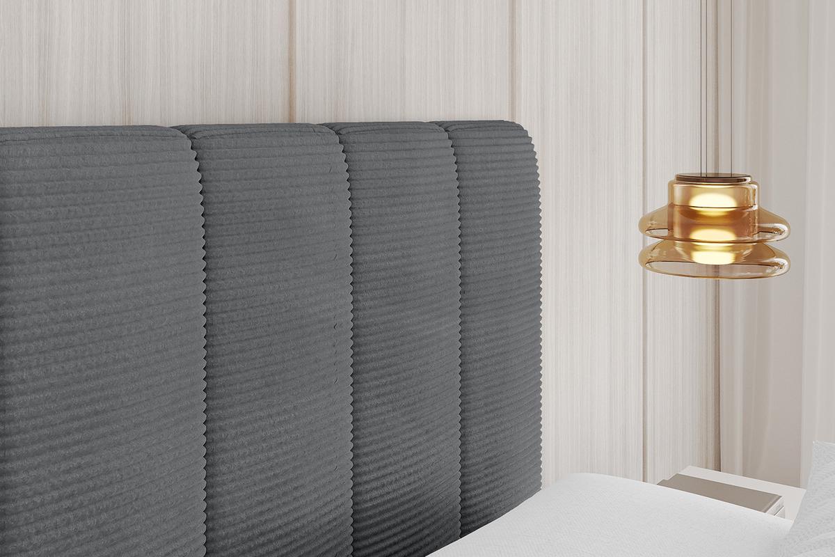 POLSTERBETT mit Bettkasten, Fußteil und Lattenrost, Boxbett ohne Matratze - STERA-Z 160x200 Dunkelgrau - Graphitfarben, Holzwerkstoff/Textil (160/200cm) - ALTDECOR
