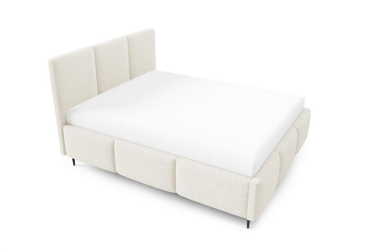 POLSTERBETT Miami Komplettset - Creme, Holzwerkstoff/Textil (140/200cm) - Fun Möbel