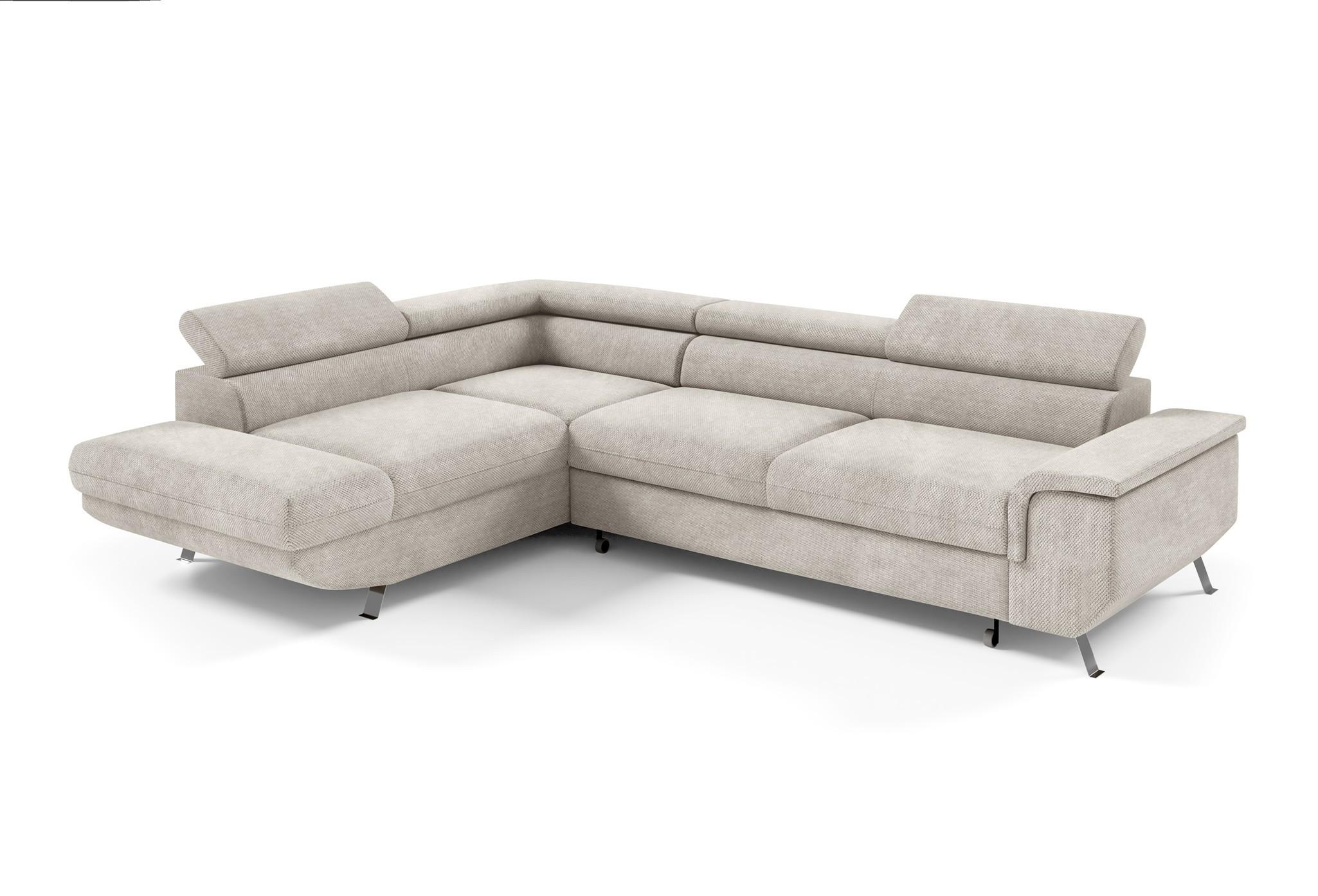 ECKSOFA Plato Mit Schlaffunktion - Beige, Holzwerkstoff/Textil (268/202cm) - Fun Möbel