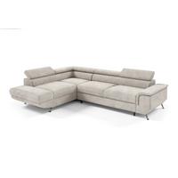 ECKSOFA Plato Mit Schlaffunktion - Beige, Holzwerkstoff/Textil (268/202cm) - Fun Möbel