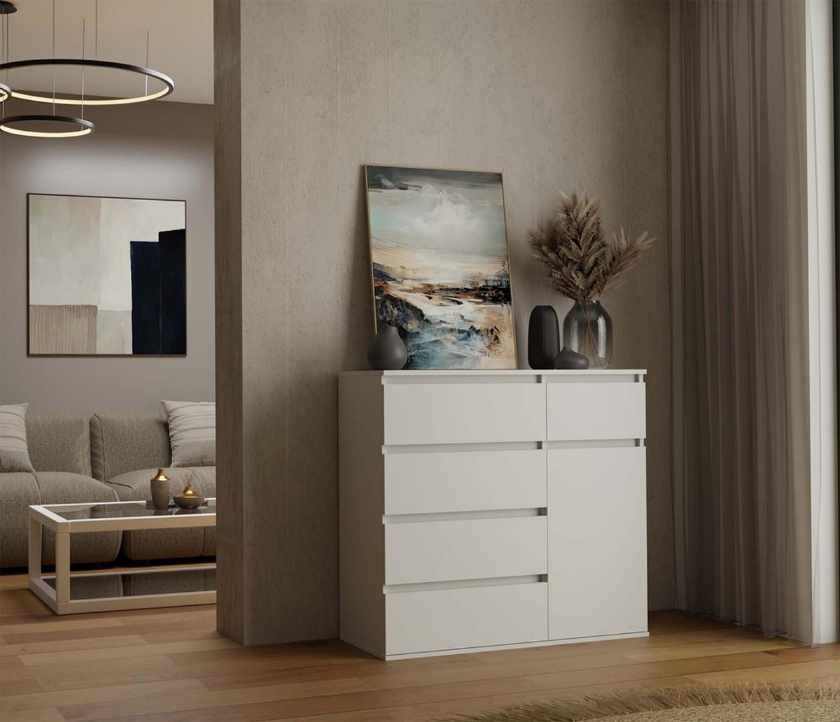 KOMMODE Weiß 100/93/40 - Weiß, Holzwerkstoff (100/93/40cm) - RAUMHIRSCH FURNITURE