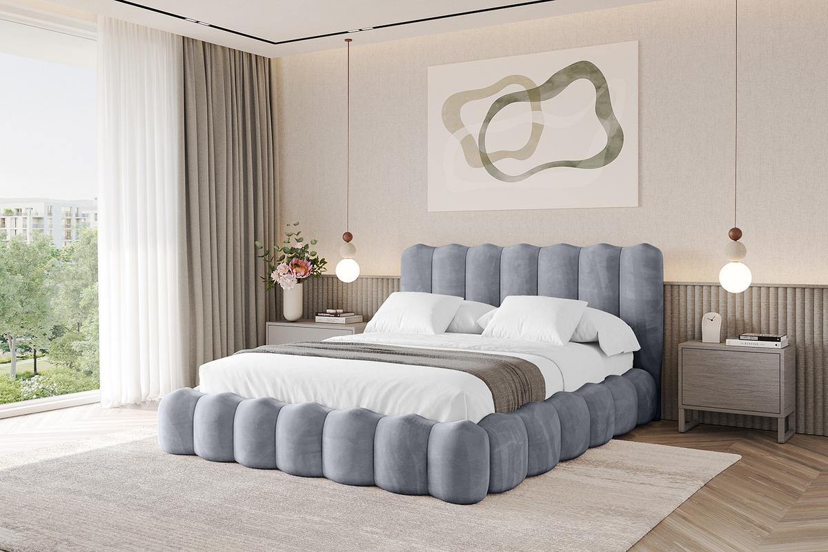 POLSTERBETT mit Bettkasten und Lattenrost, Boxbett ohne Matratze - SORA 180x200 Grau - Grau, Holzwerkstoff/Textil (180/200cm) - ALTDECOR
