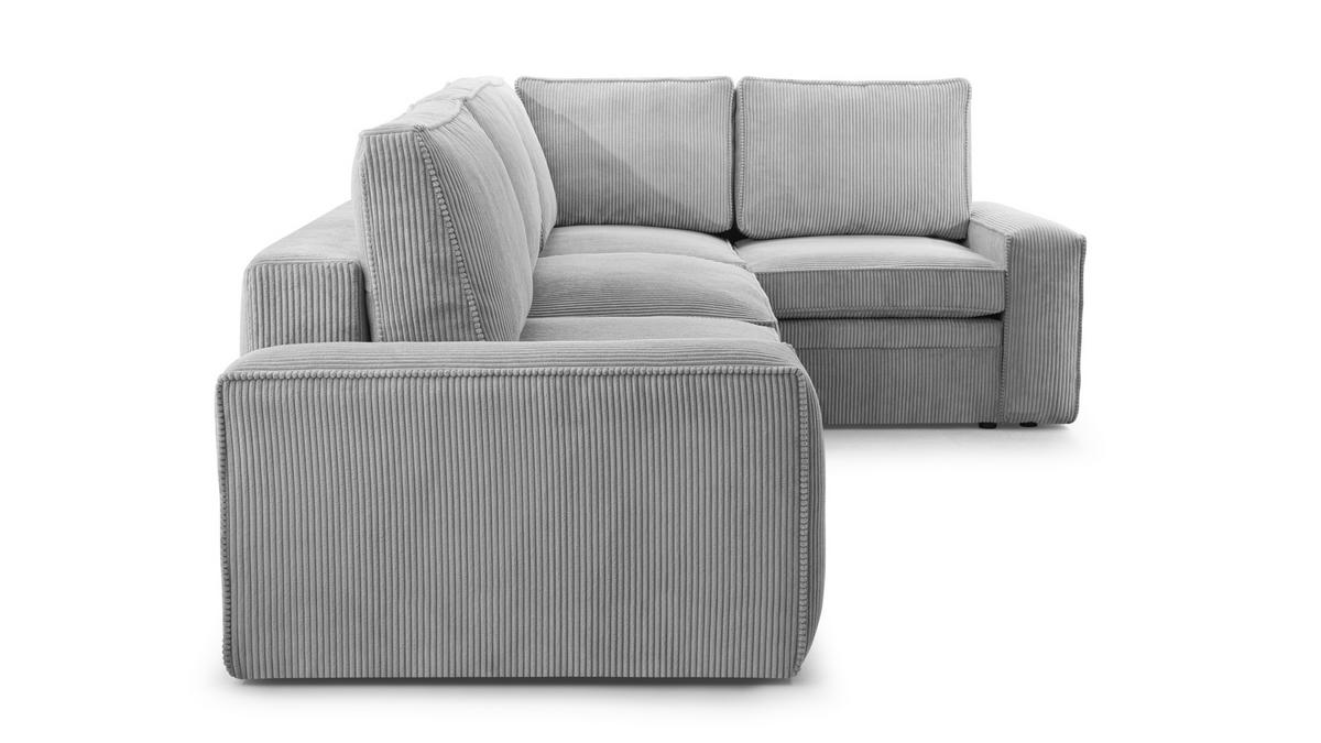ECKSOFA L Form Treville Beige 296/196/94 cm – Rechts, mit Bettkasten und Schlaffunktion - Beige/Schwarz, Kunststoff/Textil (296/196cm) - AX Living