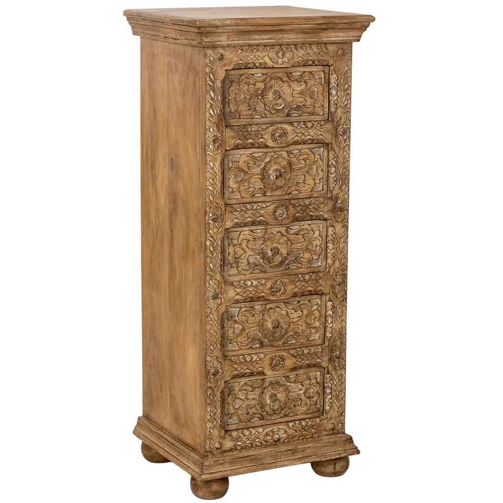 KOMMODE aus Holz, braun, 45x40x100cm - Braun, Holz (45/100/40cm) - Wanderlust