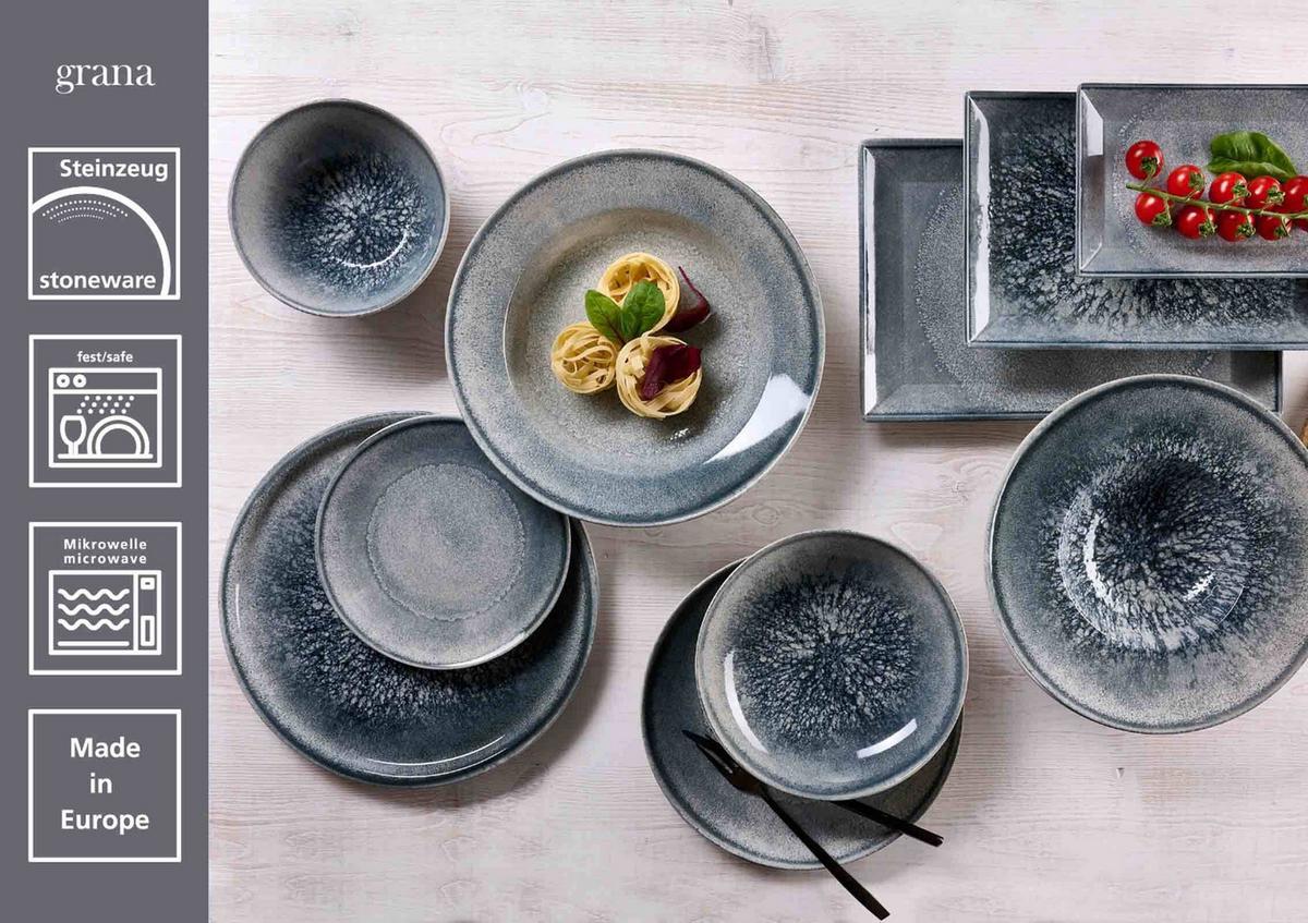 STARTER-SET Grana grau 16-tlg. - Grau, Keramik (2/2/2cm) - Ritzenhoff Breker