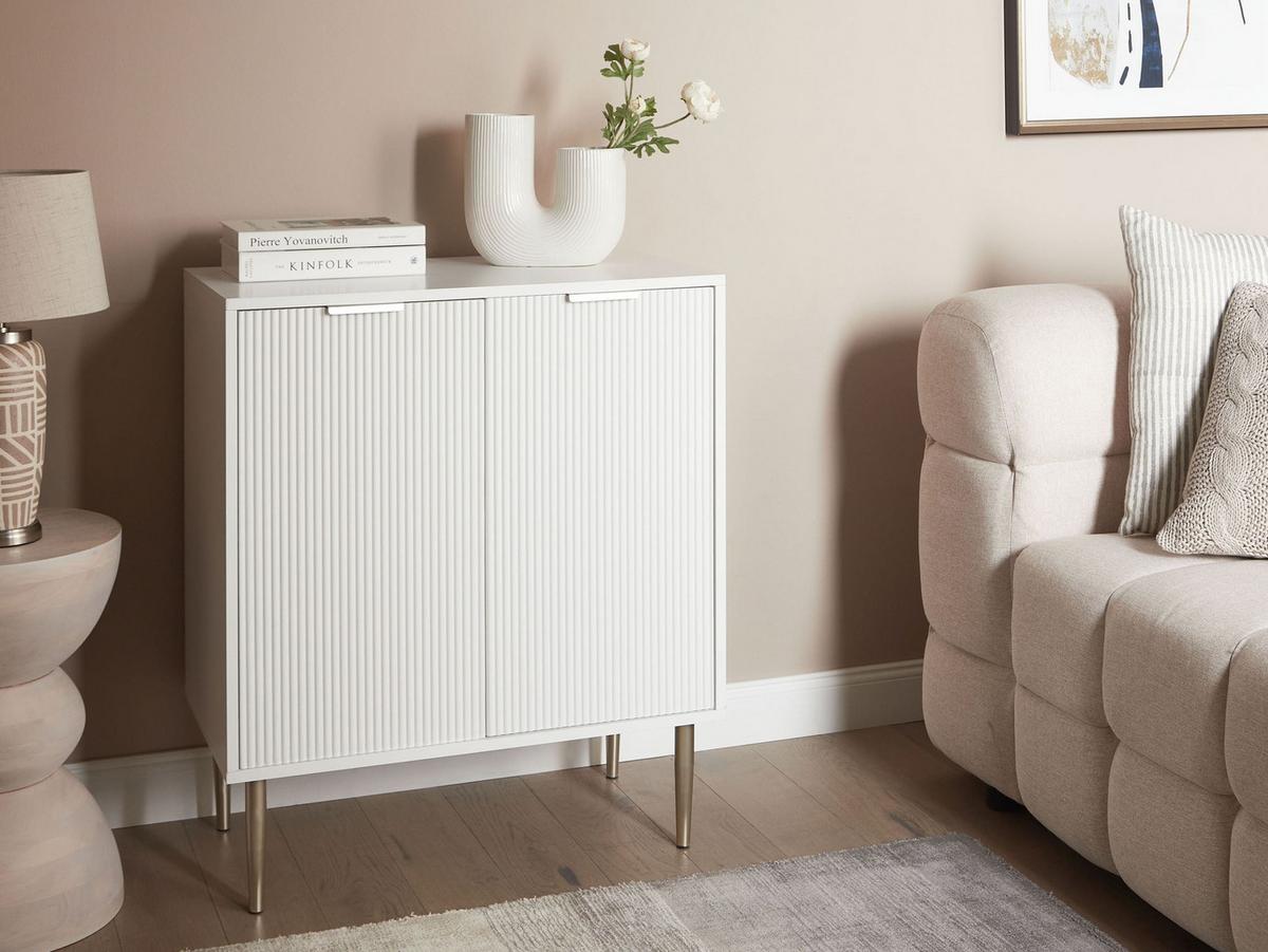 SCHRANK Weiß Soho - Weiß, Holzwerkstoff (70/82/40cm) - Beliani