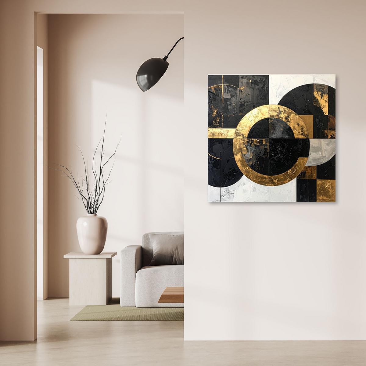 LEINWANDBILD 3D und geometrisch 50x50cm - Goldfarben, Textil (50/50cm) - Feeby