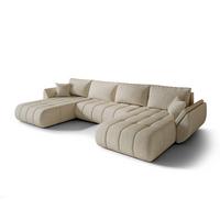WOHNLANDSCHAFT Misato In Monolith - Creme, Holzwerkstoff/Textil (384/85/175cm) - Fun Möbel