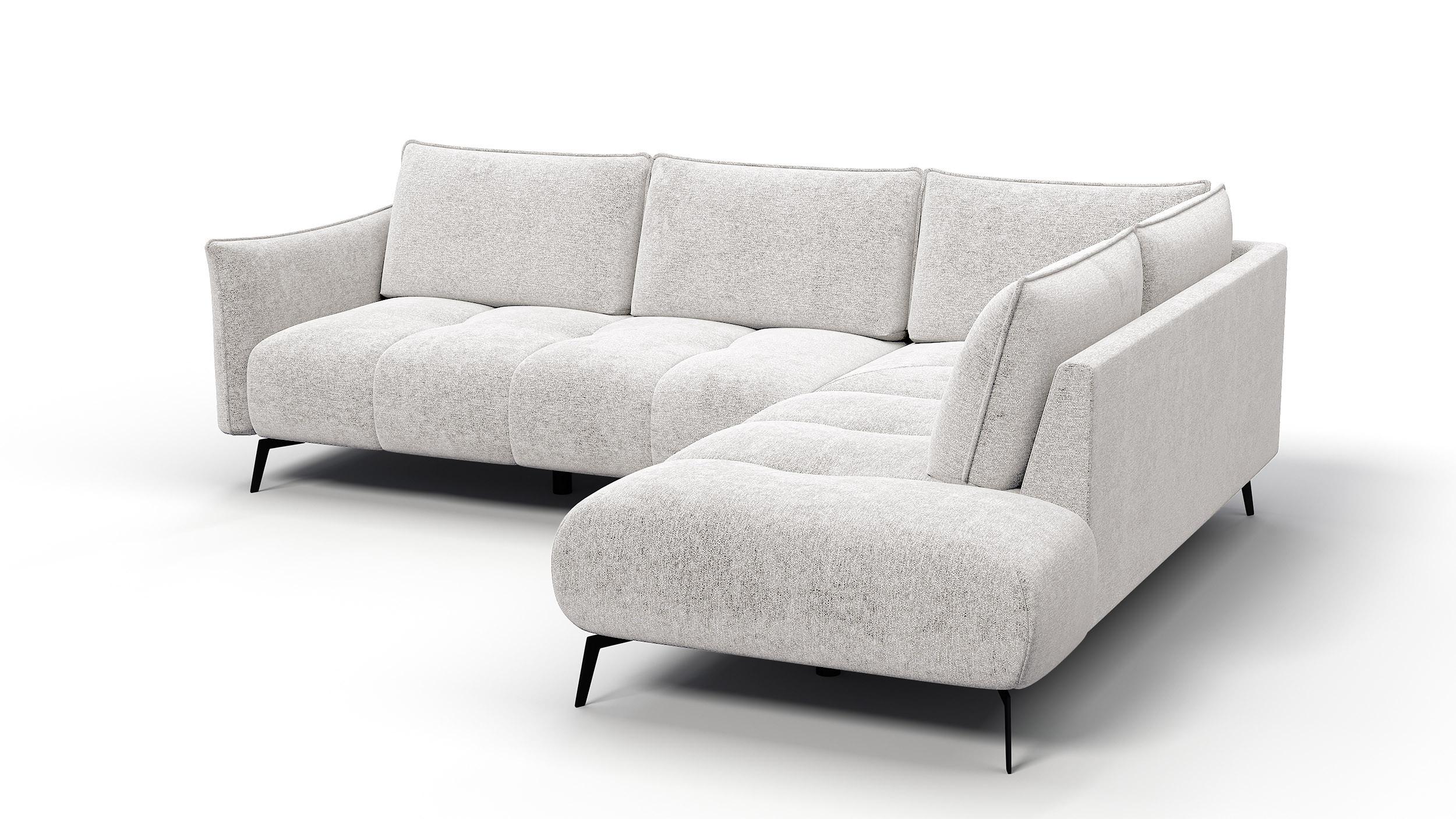 ECKSOFA AERA 5-Sitzer rechts, ecru - Ecru/Schwarz, Holz/Textil (268/206cm) - Wozimo